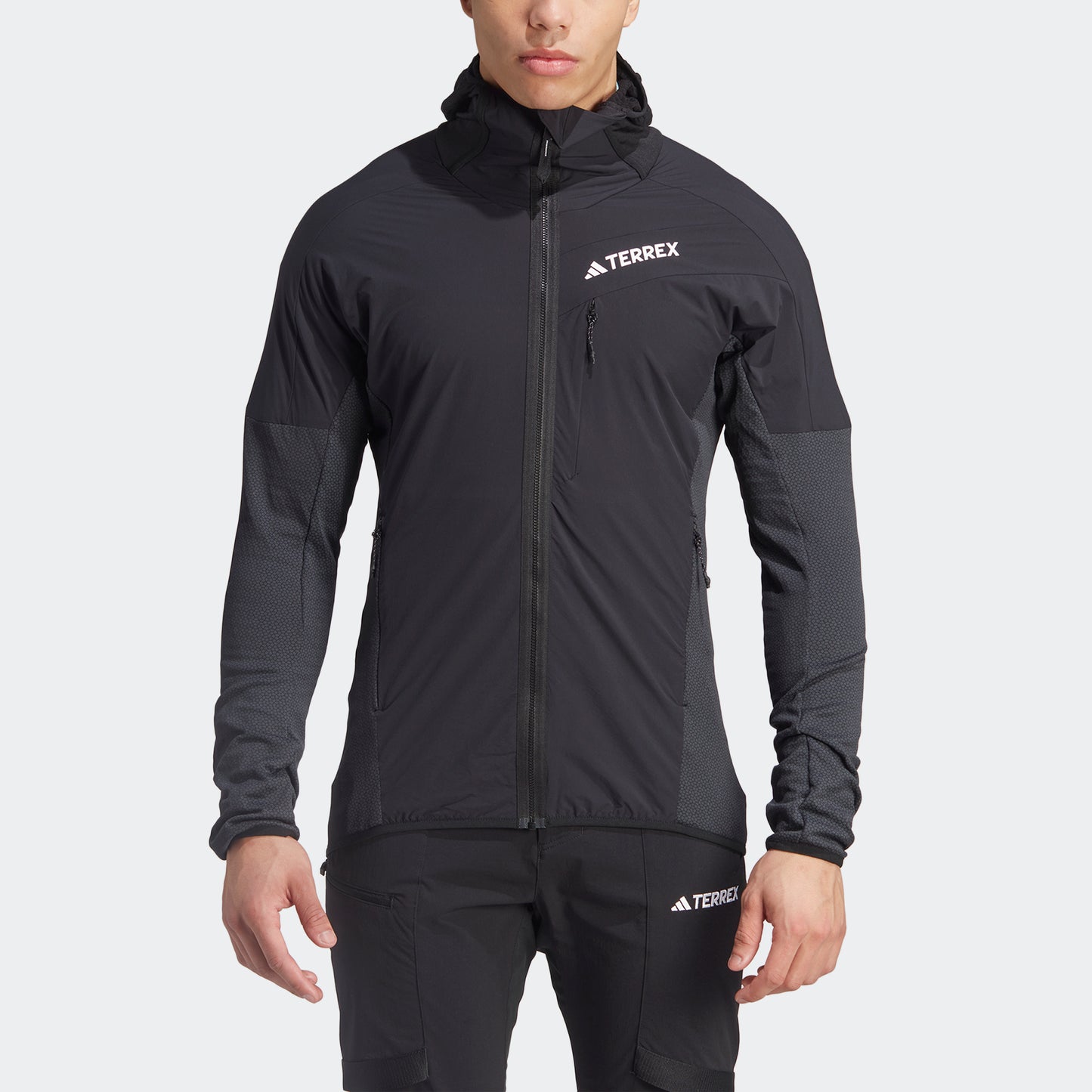 ADIDAS TERREX Mens Techrock Fleece Wind Hooded Jacket